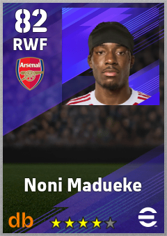 Noni Madueke — RWF, OVR 82, MAX 82