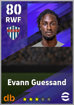 Evann Guessand — RWF, OVR 80, MAX 80