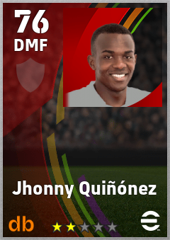 Jhonny Quiñónez — DMF, OVR 76, MAX 76