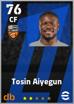 Tosin Aiyegun — CF, OVR 76, MAX 76