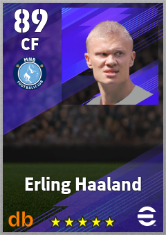 Erling Haaland — CF, OVR 89, MAX 95