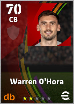 Warren O'Hora — CB, OVR 70, MAX 70