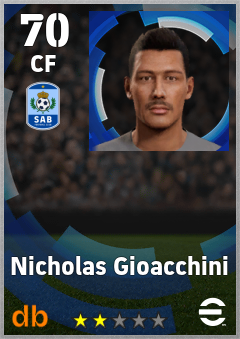 Nicholas Gioacchini — CF, OVR 70, MAX 70
