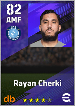 Rayan Cherki — AMF, OVR 82, MAX 82