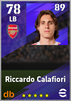 Riccardo Calafiori — LB, OVR 78, MAX 89