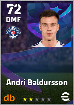 Andri Baldursson — DMF, OVR 72, MAX 72