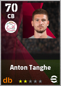 Anton Tanghe — CB, OVR 70, MAX 70