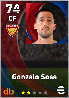 Gonzalo Sosa — CF, OVR 74, MAX 74