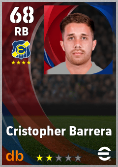 Cristopher Barrera — RB, OVR 68, MAX 68