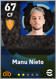 Manu Nieto — CF, OVR 67, MAX 67