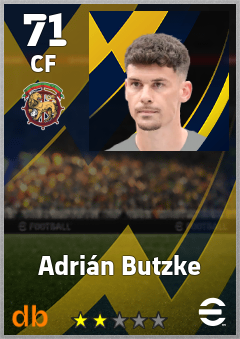 Adrián Butzke — CF, OVR 71, MAX 71