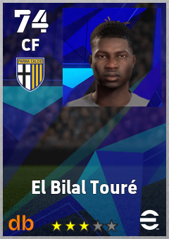 El Bilal Touré — CF, OVR 74, MAX 74