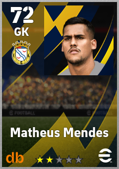 Matheus Mendes — GK, OVR 72, MAX 72