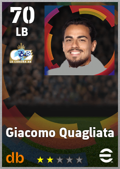Giacomo Quagliata — LB, OVR 70, MAX 70