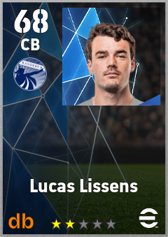 Lucas Lissens — CB, OVR 68, MAX 68