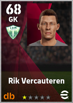 Rik Vercauteren — GK, OVR 68, MAX 68