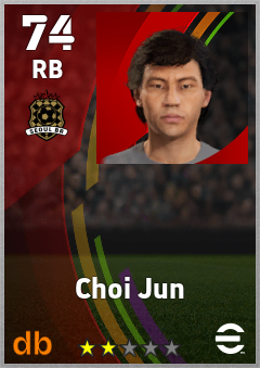 Choi Jun — RB, OVR 74, MAX 74