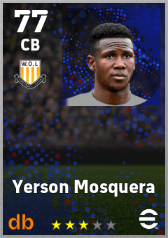 Yerson Mosquera — CB, OVR 77, MAX 77