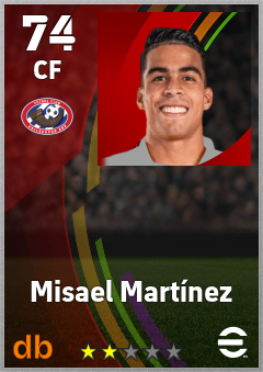 Misael Martínez — CF, OVR 74, MAX 74