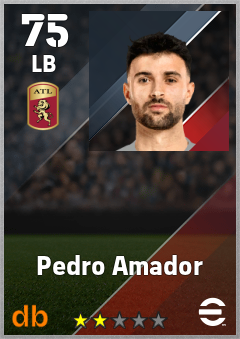 Pedro Amador — LB, OVR 75, MAX 75
