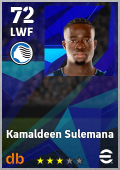 Kamaldeen Sulemana — LWF, OVR 72, MAX 72