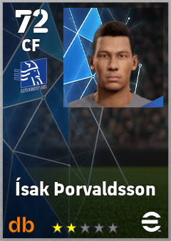 Ísak Þorvaldsson — CF, OVR 72, MAX 72