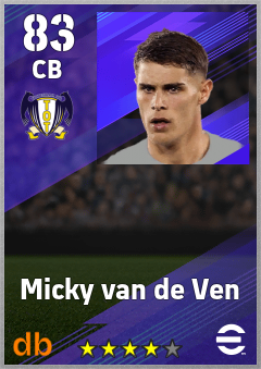Micky van de Ven eFootball player card