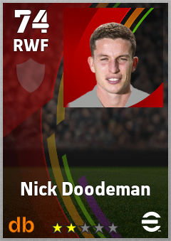 Nick Doodeman — RWF, OVR 74, MAX 74