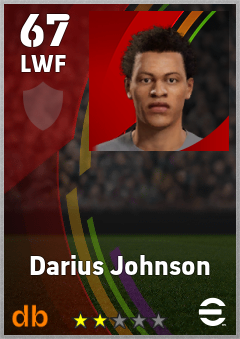 Darius Johnson eFootball player card