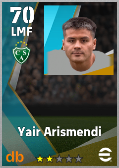 Yair Arismendi — LMF, OVR 70, MAX 70
