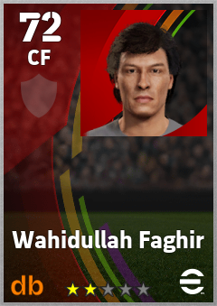 Wahidullah Faghir — CF, OVR 72, MAX 72