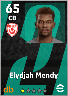 Elydjah Mendy — CB, OVR 65, MAX 65