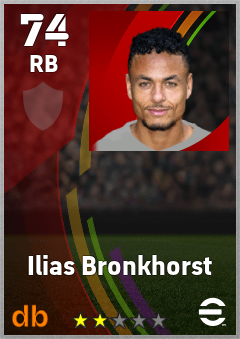 Ilias Bronkhorst — RB, OVR 74, MAX 74