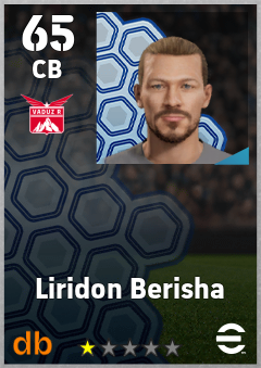 Liridon Berisha — CB, OVR 65, MAX 65