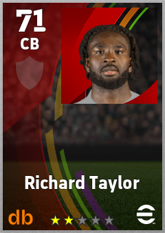 Richard Taylor — CB, OVR 71, MAX 71