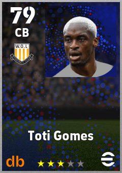 Toti Gomes — CB, OVR 79, MAX 79