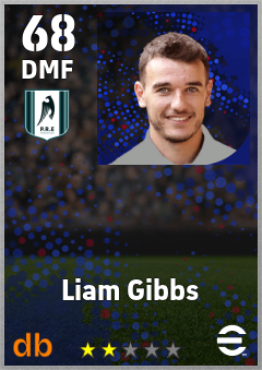 Liam Gibbs — DMF, OVR 68, MAX 68