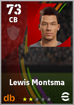 Lewis Montsma — CB, OVR 73, MAX 73