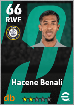 Hacene Benali — RWF, OVR 66, MAX 66
