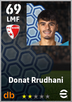 Donat Rrudhani — LMF, OVR 69, MAX 69