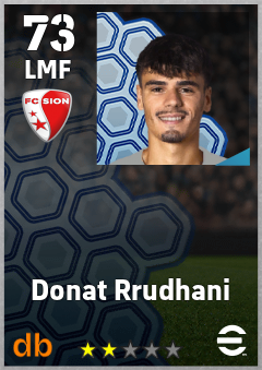 Donat Rrudhani — LMF, OVR 73, MAX 73