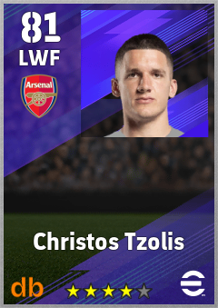 Christos Tzolis — LWF, OVR 81, MAX 81
