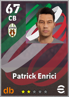 Patrick Enrici — CB, OVR 67, MAX 67