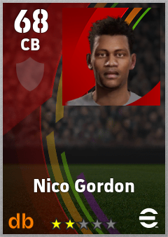 Nico Gordon eFootball player card