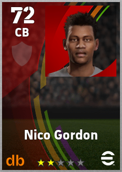 Nico Gordon eFootball player card