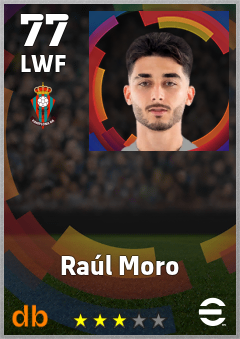 Raúl Moro — LWF, OVR 77, MAX 77