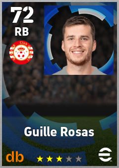 Guille Rosas — RB, OVR 72, MAX 72
