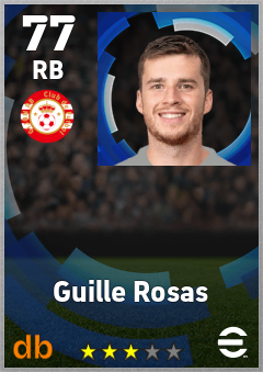 Guille Rosas — RB, OVR 77, MAX 77