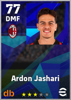 Ardon Jashari — DMF, OVR 77, MAX 77