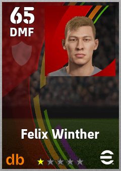 Felix Winther — DMF, OVR 65, MAX 65